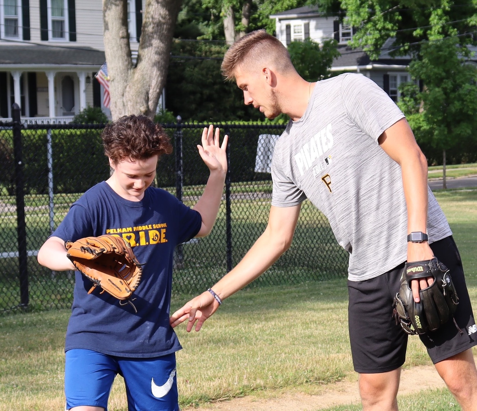 Anna Hurd training a young athlete